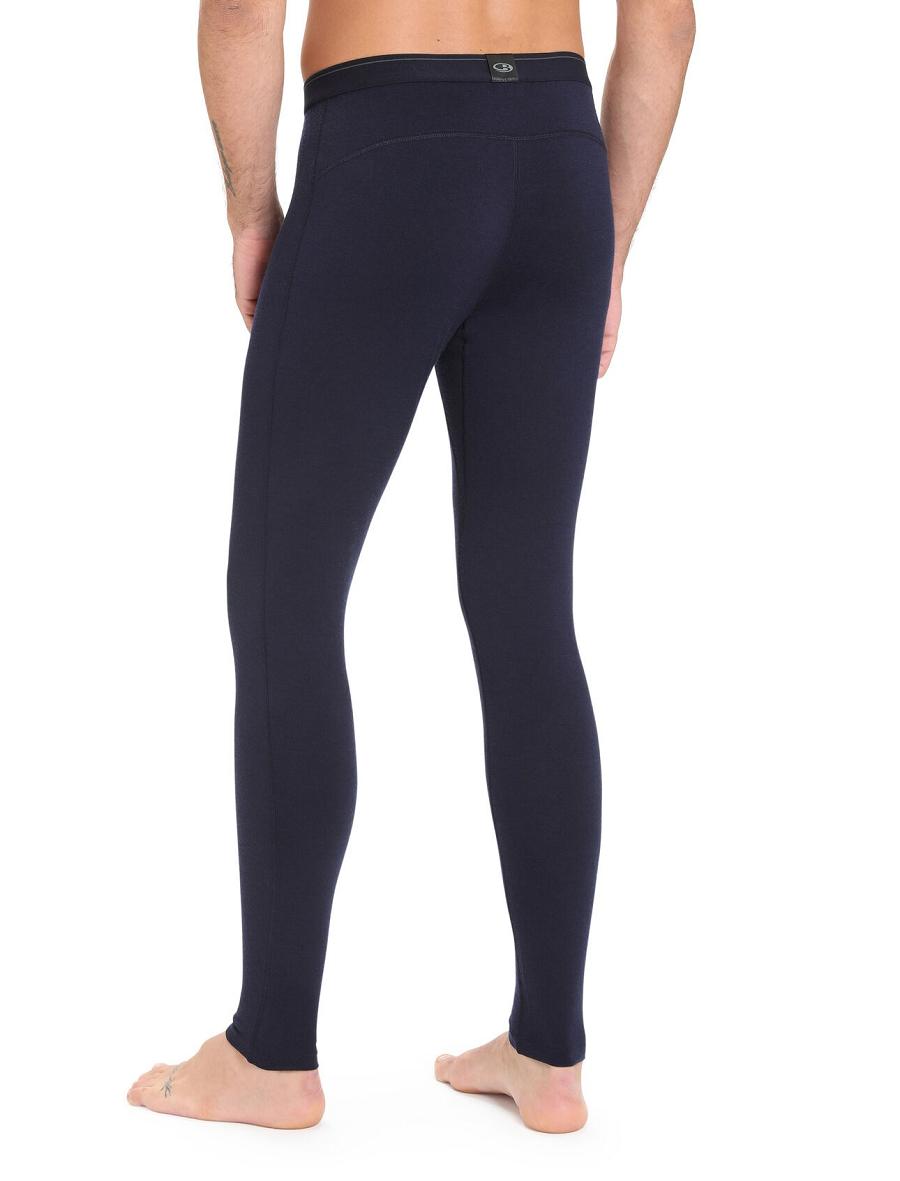 Men's Icebreaker Merino 200 Oasis with Fly Leggings Midnight Navy | CA 1815KORI